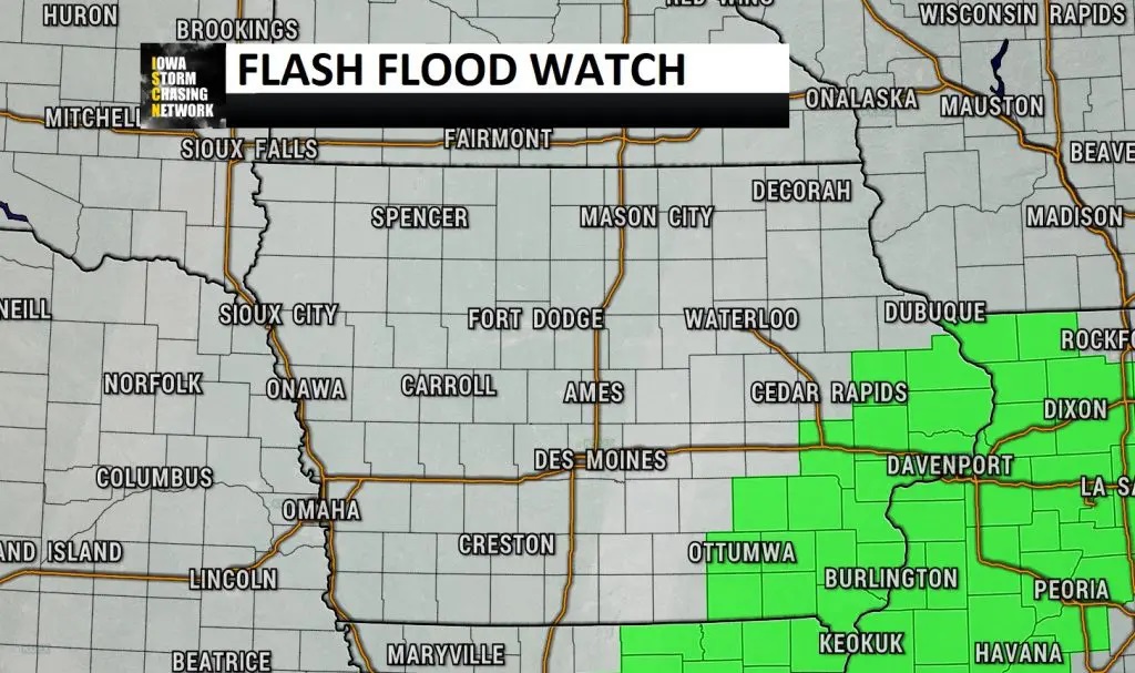 Flash flood watch across southeast Iowa 