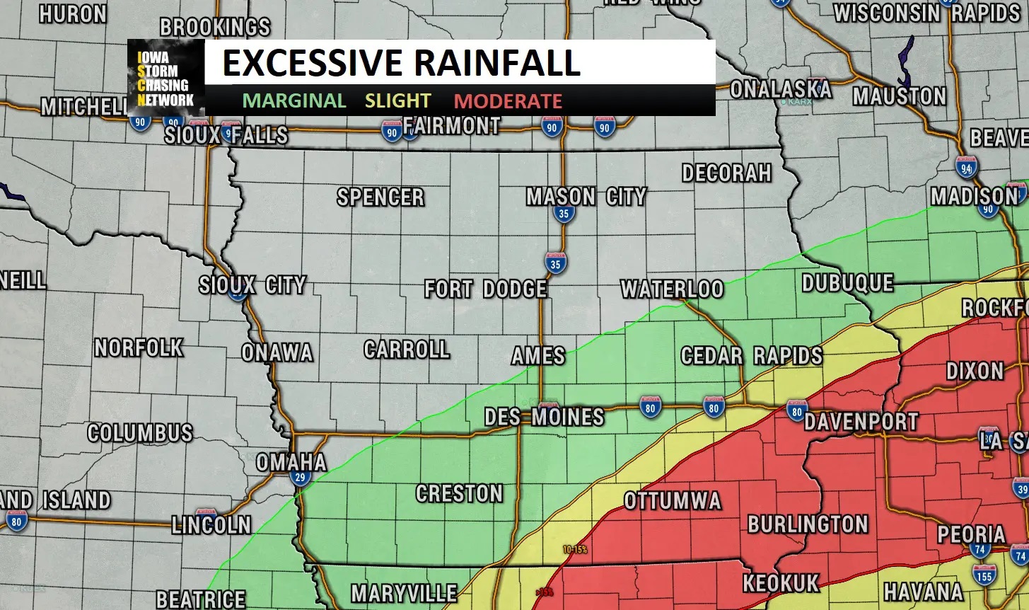Moderate Risk of Excessive Rainfall Tonight