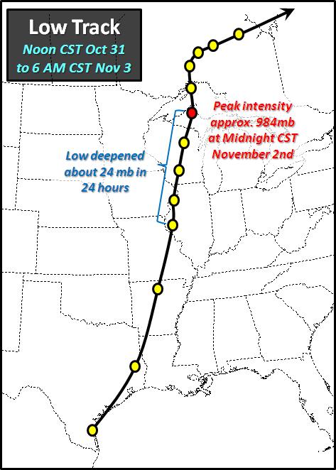 Halloween Ice Storm of 1991 track