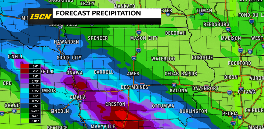 Iowa forecast rainfall amounts