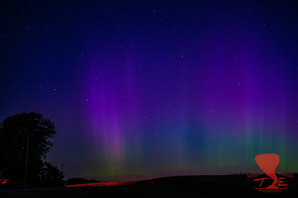 Northern Lights as views from southeastern Minnesota