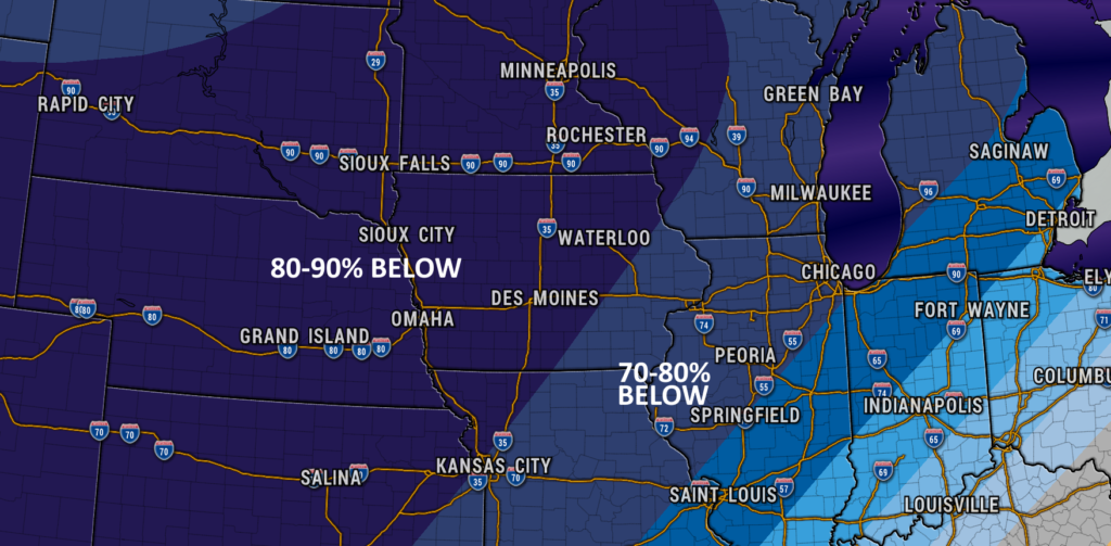 Below average temperatures expected to end the month of February 