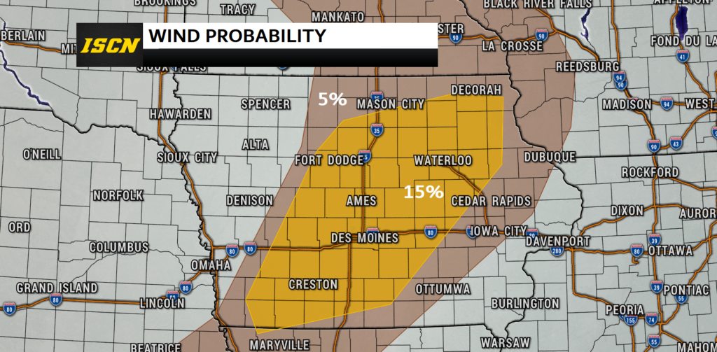 Iowa damaging wind potential 