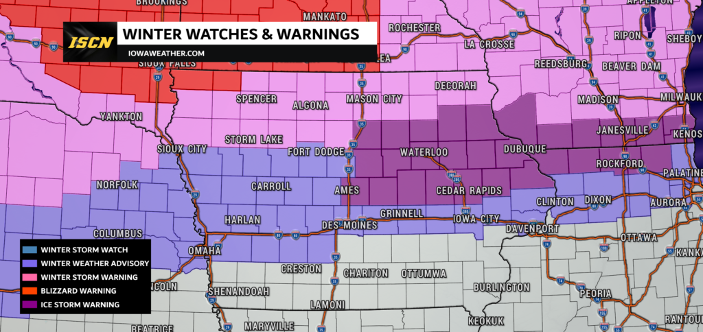 Ice Storm Warning Issued for Iowa
