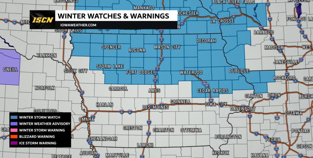 Winter Storm Watch Issued for Northern Iowa