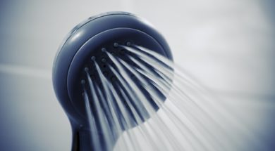 Showering during a thunderstorm