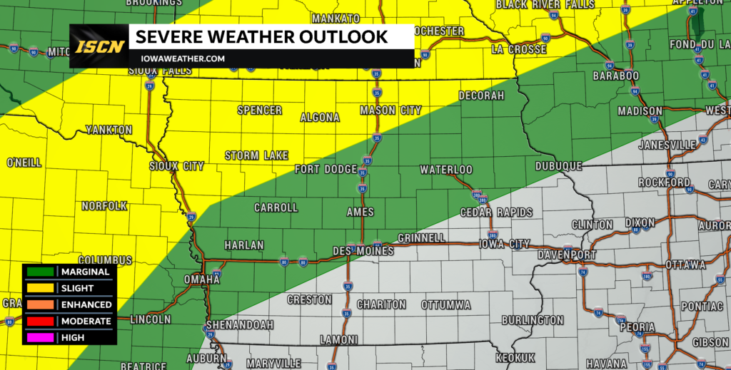 Severe weather outlook for Iowa for Monday, July 10th, 2023