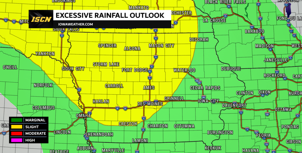 Excessive rainfall outlook for Iowa