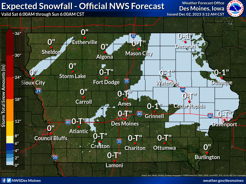 Iowa Snowfall Forecast