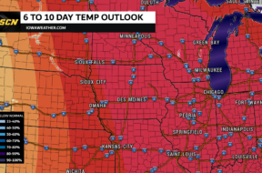 temp outlook for iowa