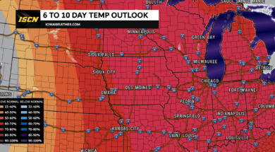 temp outlook for iowa