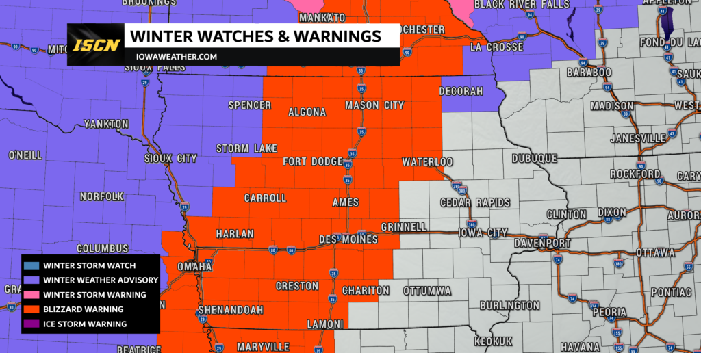 Blizzard Warning for Iowa