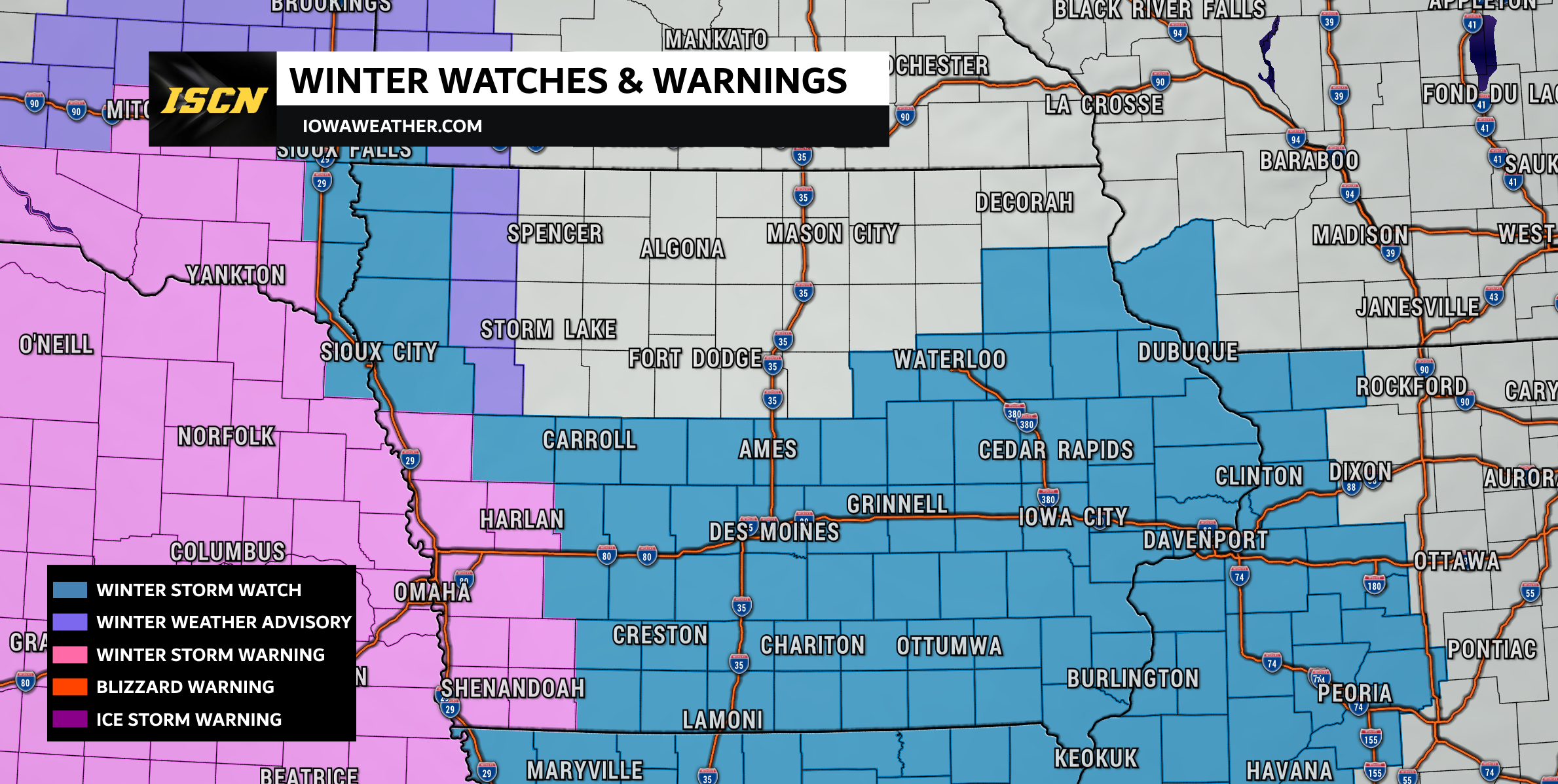 Winter Storm Watch Issued for Portions of Iowa - IowaWeather.com
