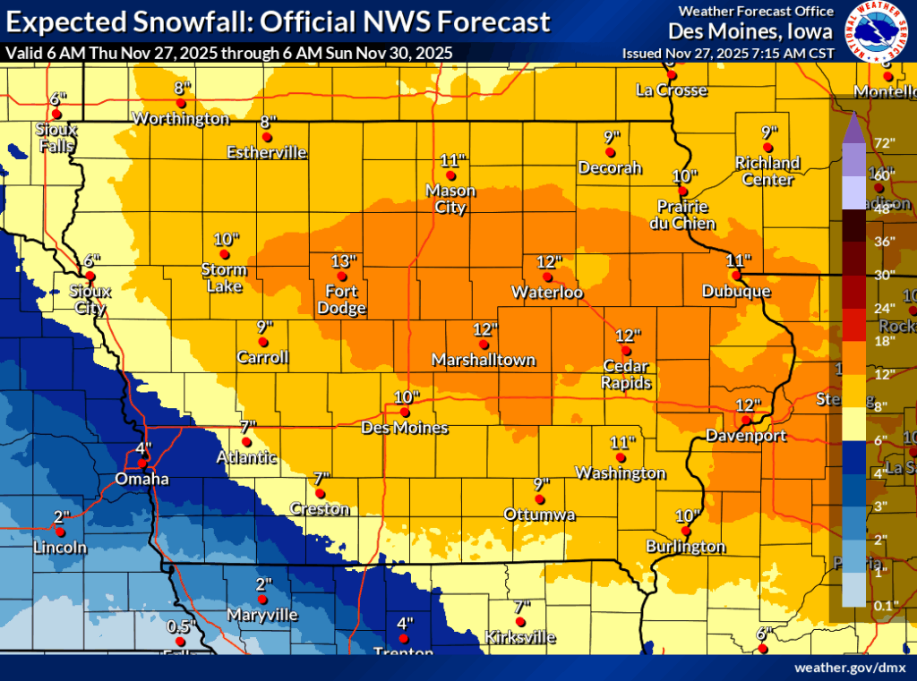 Iowa Snowfall Forecast