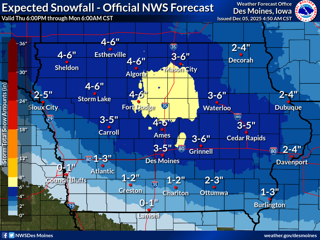 Iowa Snowfall Forecast