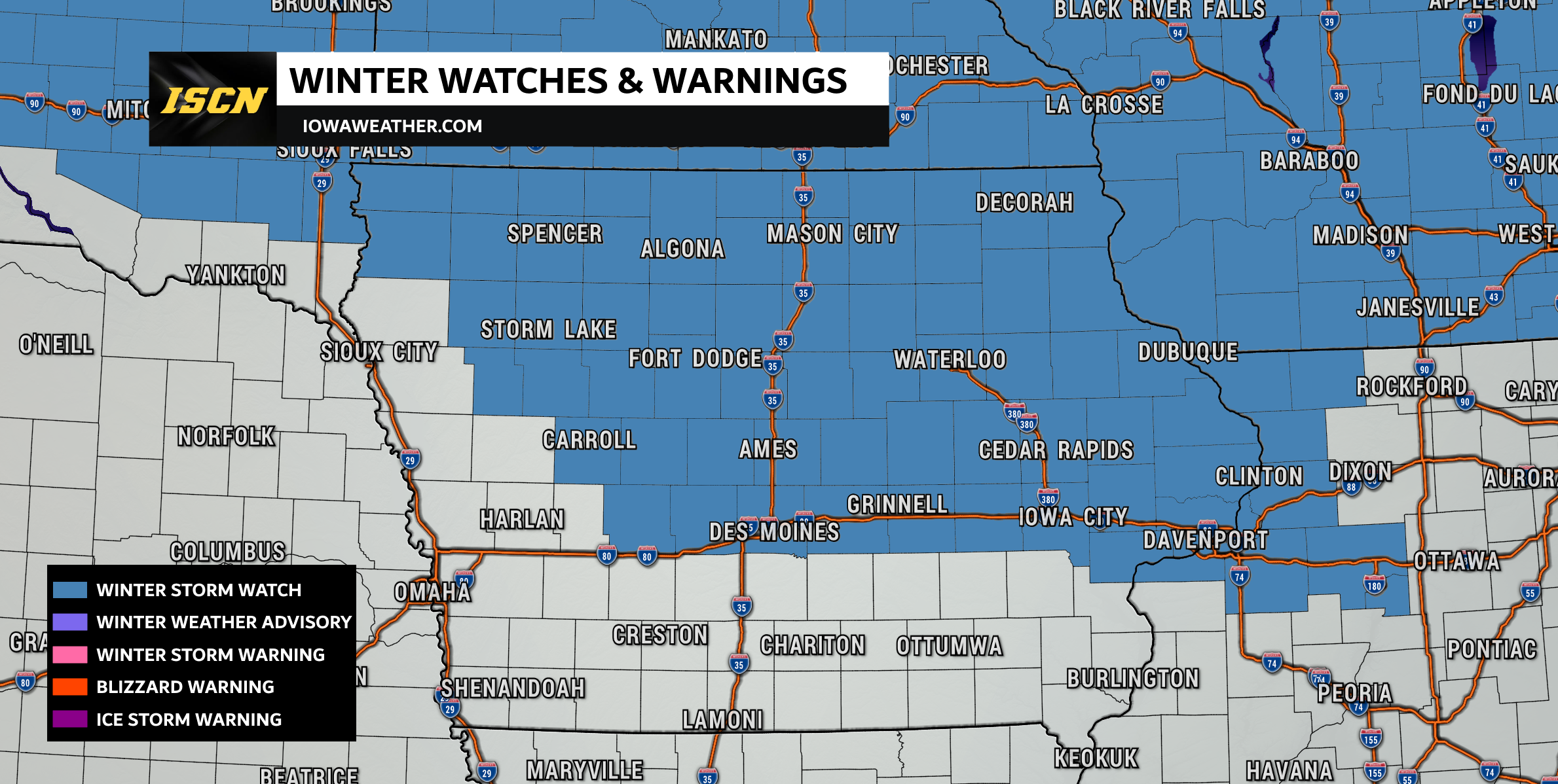 Iowa Winter Storm Watch