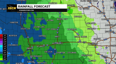 Iowa Weekend Rainfall amounts