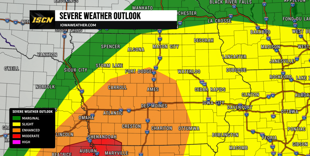 Iowa Severe Weather Outlook for Monday, May 18, 2026