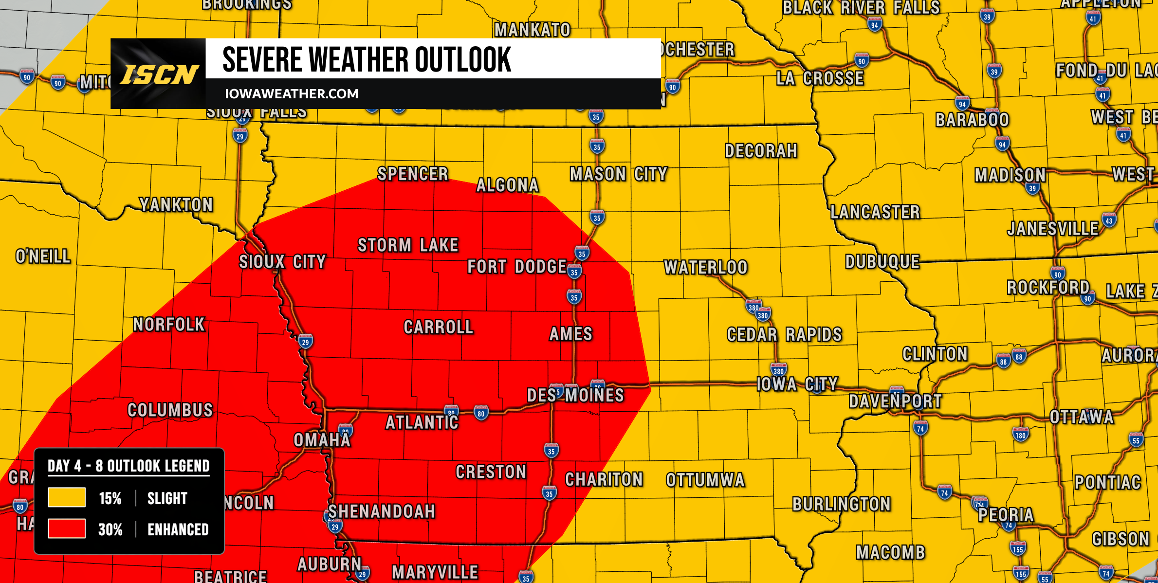 Iowa Weather Update: Severe Storm Chances Daily Through Tuesday