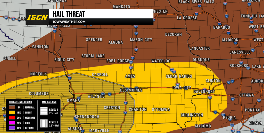 Iowa Damaging Hail Threat Friday, June 5, 2026