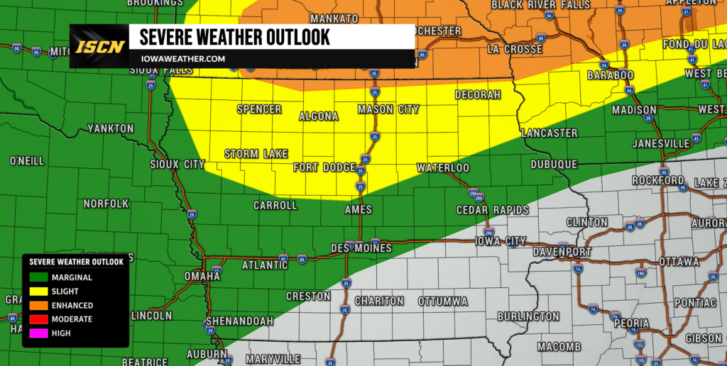 Severe Weather Outlook for Iowa Wednesday July 1st, 2026