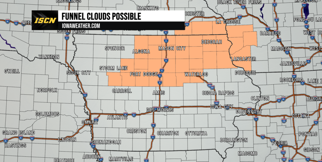 Funnel Clouds Possible Across Northern Iowa This Afternoon