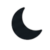 Moon Phase Icon Dark blue crescent moon icon.