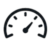 Pressure Icon Semi-circular gauge with tick marks and a needle pointing to the mid-range level (around 60%).