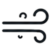 Wind Speed Icon Icon representing air flow or wind, with two curved lines and circular endpoints at the ends of the curves.