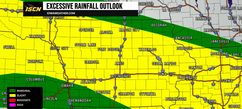 Excessive Rainfall Outlook for Iowa Wednesday