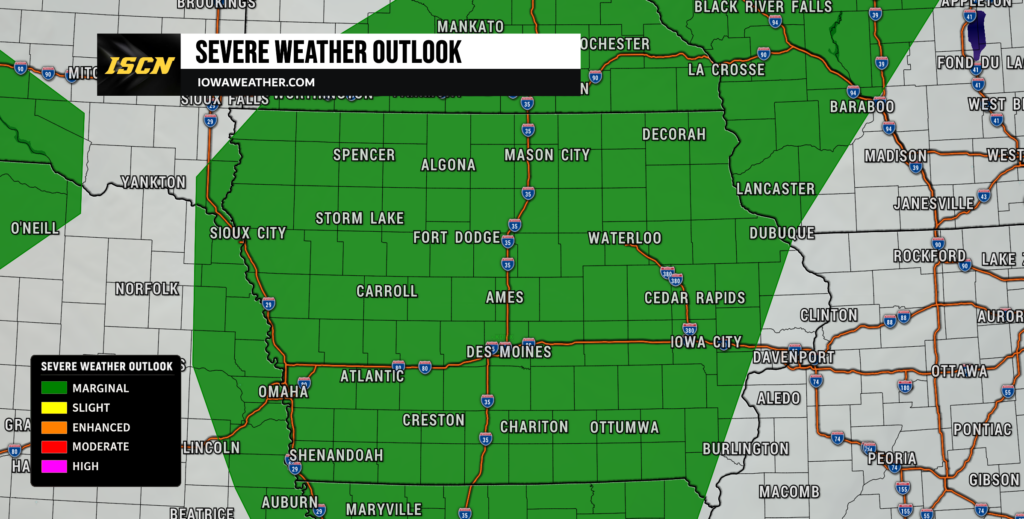 Severe Weather Outlook for Iowa on Friday, August 7th, 2026