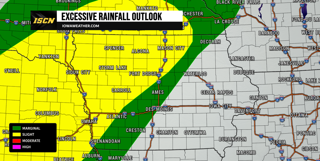 Excessive rainfall outlook for Iowa on Tuesday