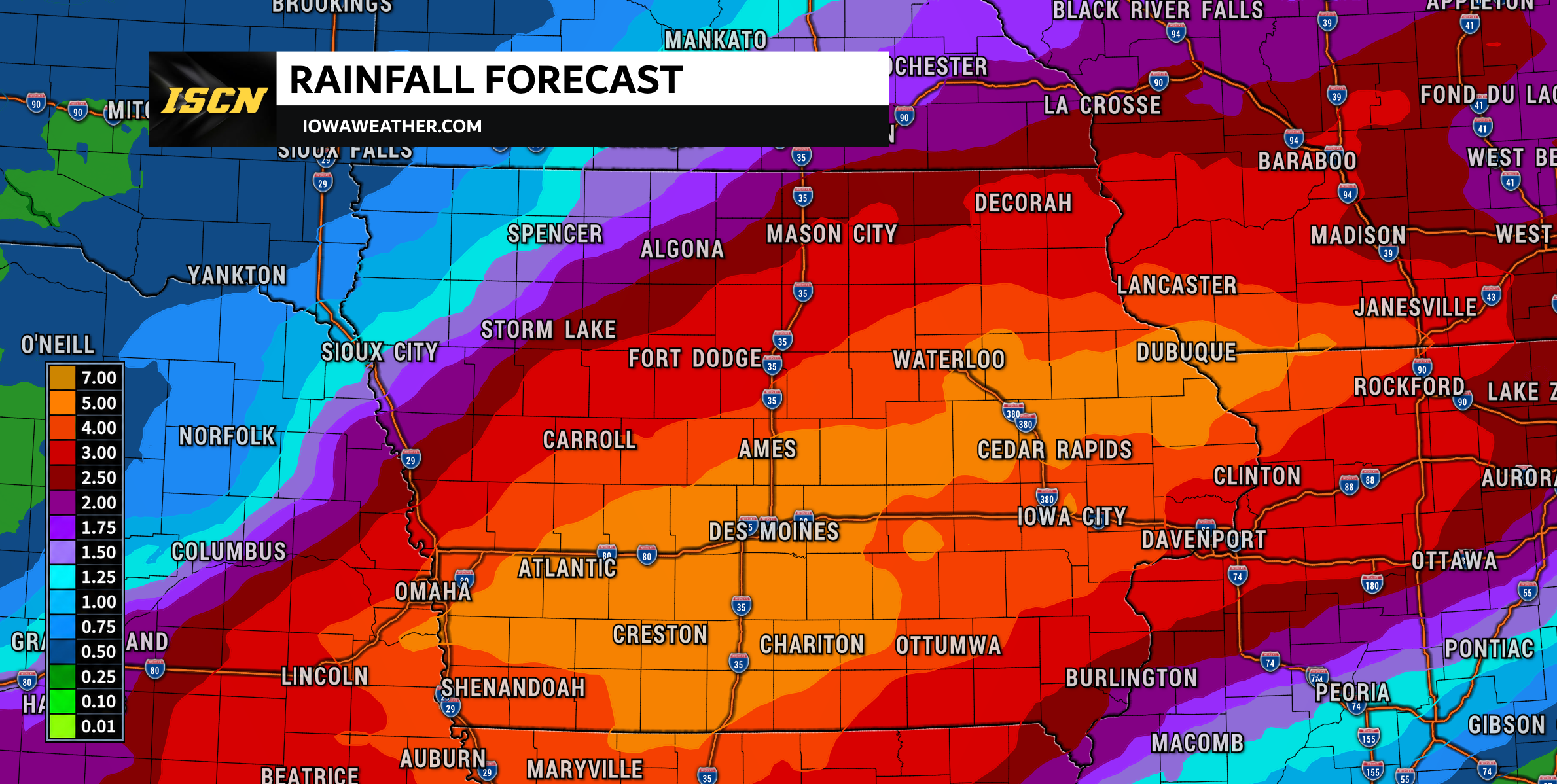 Iowa Weather: Heavy Rain Sunday, Severe Storm Risk Monday