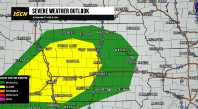 Iowa Severe Weather Outlook for Monday