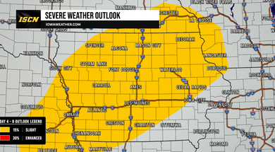 Severe Weather Outlook for Iowa Monday