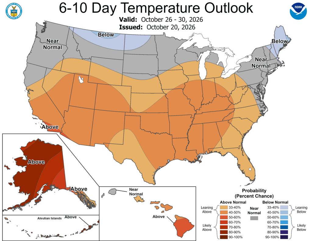 6 to 10 day temperature outlook