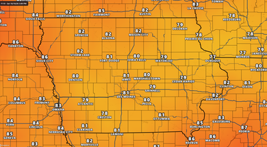 Temperature Forecast for Saturday in Iowa